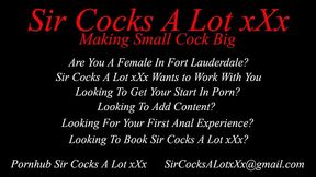 Sir Cocks a Lot XXX Male Porn Star first Movie Anal Rub Jerking off Cumshot South Florida
