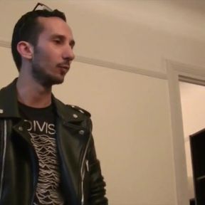 Jean fucked hrd in leather by xxl cock