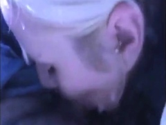 Blonde Amateur Gives a Blowjob in a Car