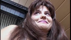 Busty Brunette MILF Masturbates Wildly with Kitchen Objects