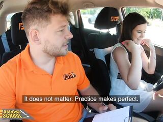 Fake Driving School Learner little Eliss has serious Oral Job Skills