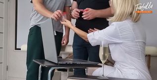 Sexy nurse helps patients donate sperm