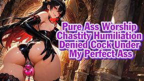 Pure Ass Worship Chastity Humiliation – Denied Cock Under My Perfect Ass | Goddess Hiyori