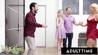 ADULT TIME - Scarlett Sage Swaps Husband's With Spanish Babe Carlita Ray For WILD SWINGER FOURSOME!