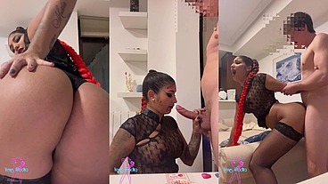 Vampire slut couldn't reject a dick for Halloween