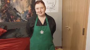 Starbucks apron striptease