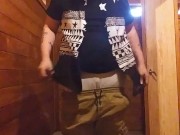 One of my first public strip & clothes destruction vids in my local park public bathroom in broad da