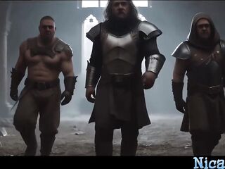 Breasty Blond AI Adventurer Team-fucked In An Abandoned Castle