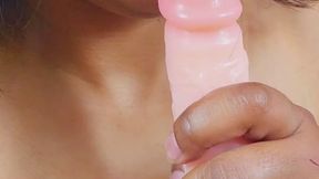 Blowing Dildo, dildo Blowing, BJ, spit, lips, dick sucking, Blowing tease, encouragement