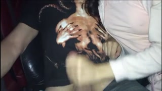 Dollscult public threesome and cum in car!! Cum swallow
