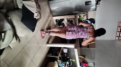 Colombian Cuarentonas Madre Latina Gets Pounded by Young Stepson in Kitchen Anal HD