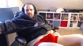Dirty talking while cumming in red underwear euro solo jerk off