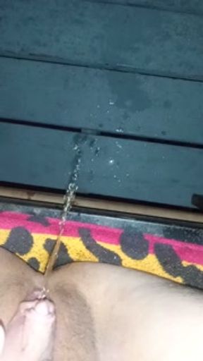 Power pissing on the wall outside!