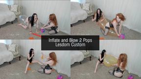 Inflate and Blow 2 Pops Lesbian Domination