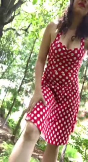 stepmommy misbehaving in the middle of the forest urinating &amp; getting milk from her tits