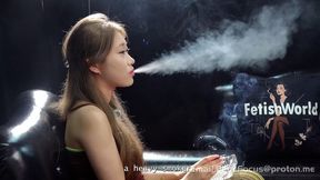 Intense Smoking Interview: Glamorous Asian Woman Shares Her Cigarette Habits and Smoke Blowing Experiences — YANG1 4K copy