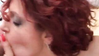 Italian amateur into 3some with anal for the red haired who