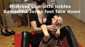 Mistess Charlotte tickles Samantha Jones feet face down