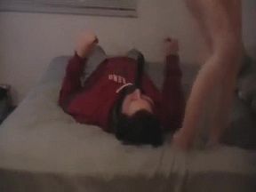 Facesitting dildo face slave