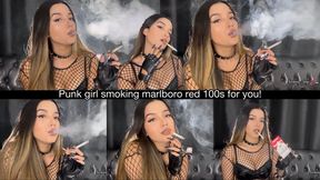 Punk girl smoking marlboro red 100s for you!