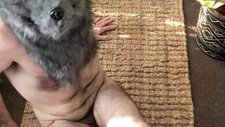 Amateur bear man gets naked, stretches, and lazes around in the jungle - no erection bigcock bigwhite