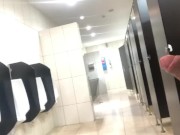 Risky cock play, nearly caught twice no cum