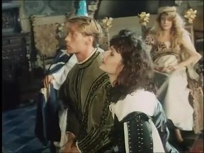 Vintage cosplay of the knights who enjoy in the orgy