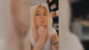 Blonde bombshell seduces with sultry eyes, fisting and licking her juicy g-spot