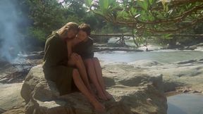 S. Kristel, C. Boisson, M. Green and J.Colletin All Nude in Emmanuelle (1974)