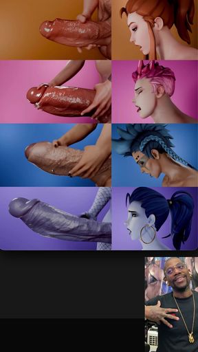 Transgender Cum Fucking a Tight Pussy, Overwatch Transgenders Jerking off and Cumming, Cock Slapping, Compilation