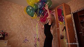 Crazy wild sister and a bunch of helium balloons