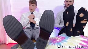 ”Darius & jock Cyrus got their lessons in a feet worship by hunky Monstah Mike”