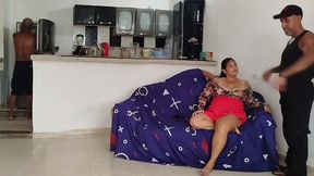 I Cheat on My Husband with His Stepbrother Who Has the Biggest Cock, Then I Touch My Cuckold Husband and He Leaves My Pussy Ful