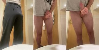 Desperate to cum in pyjamas morning wood jerking off big cock