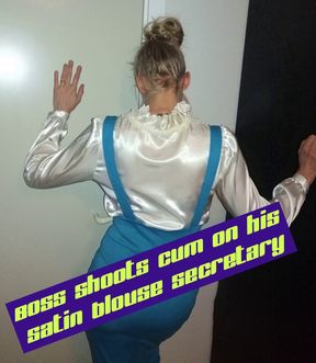 Boss cums on satin blouse of secretary (cumshot only)