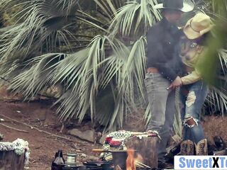 Curvy Black Cowgirl Shows Her Ramrod Riding Skills - Jenna J Foxx
