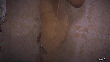 POV you're spying this hot latino twink while he's taking a shower