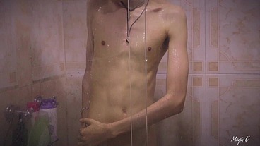 POV you're spying this hot latino twink while he's taking a shower
