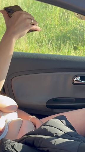 Masturbating in the car   Clip 1