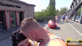 Stunning MILF hard pussydrilled outdoor