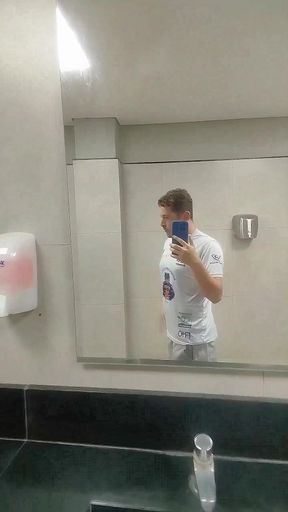 I Almost Got Caught by the Security Guard Exposing Myself in the Public Restroom.
