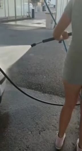 The Car wash clerk, records my TIGHT Ass as I clean my car with soap and water. OUTDOR 🚘