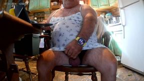 Mark Fletcher Eating Cum Wearing Black Lace Panties and a Satin Outfit