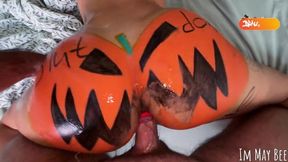 The Neighborhood Temptress Gets Spooked by the Whole Town on Halloween Night!