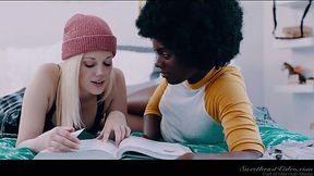 Else Jean enjoys watching how black GF licks and munches white pussy of one naughty girl