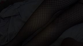kinky dark, dirty disused building. gunged in black stockings and suspenders wam