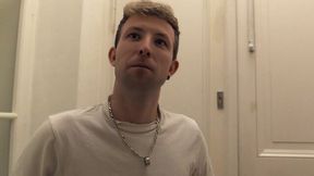 Hairy Czech stud fucking gay ass on the floor in POV