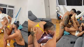 urso pauzudo comendo passivo de calcinha