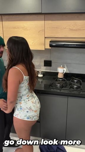 Big-breasted brunette MILF helps her brother-in-law when his wife is away   Clip 1