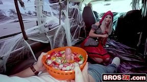 Red Riding Hoe Ditches Costume for a Rough Ride with the Wolf